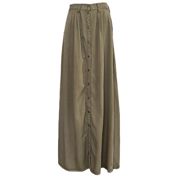 Pistola Snap Button Front Maxi Skirt Small My Squad High Waist Pockets Capsule - Picture 1 of 12